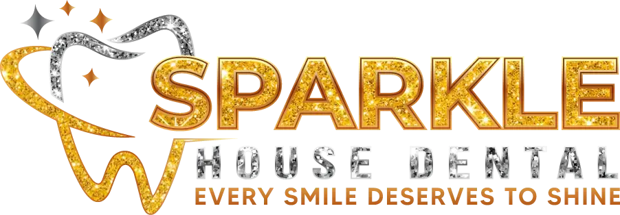 Sparkle House Dental logo with gold tooth